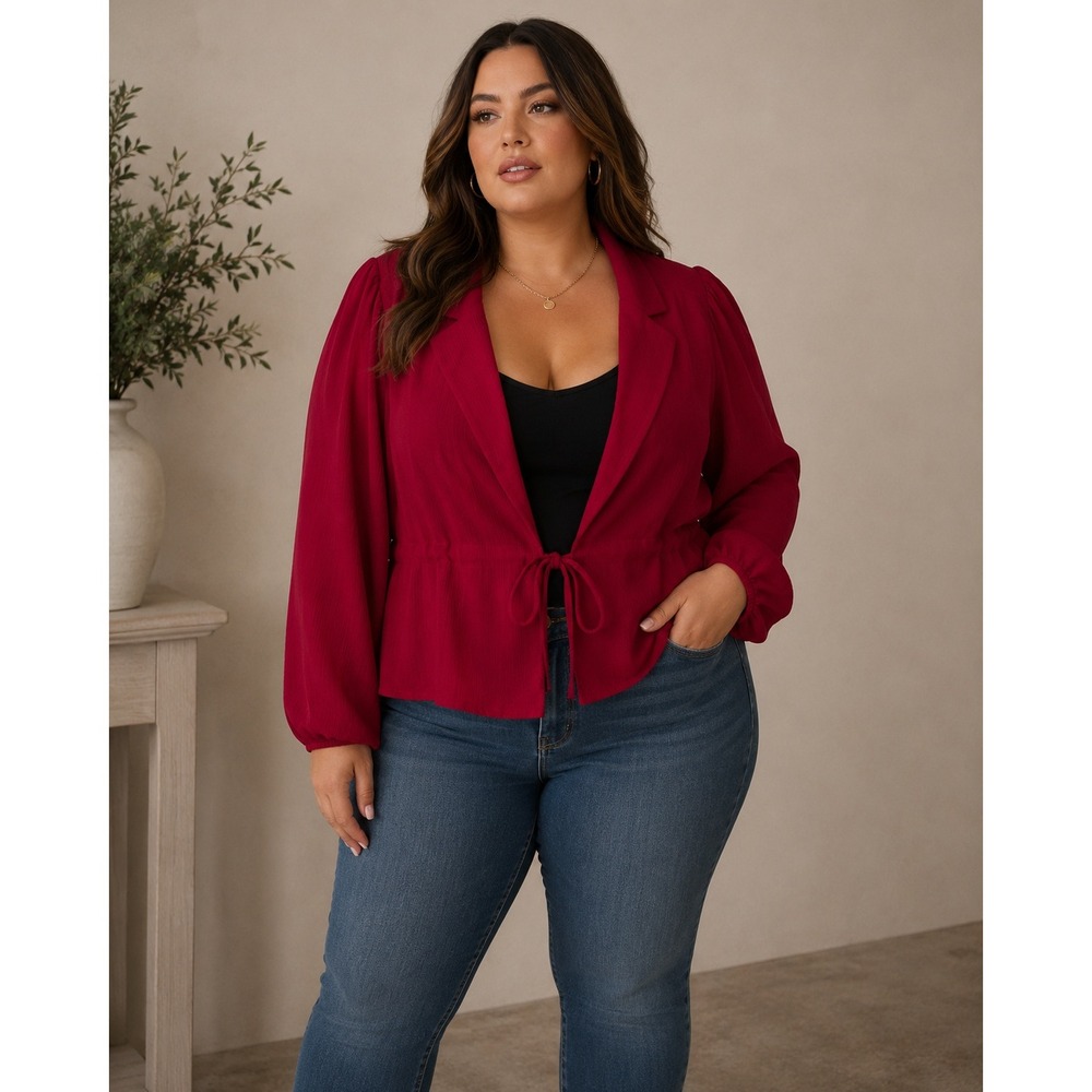 NWT‎ TORRID Pink Tie Front Blouse Size 1X Layering Piece